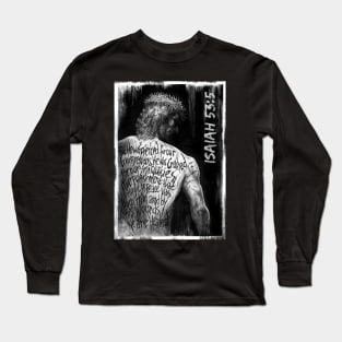 Connecting Wounds, stripes, furrowed back, Christ, Isaiah 53:5 Long Sleeve T-Shirt